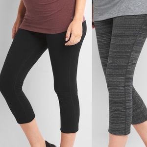 Two Pairs Maternity GapFit Full Panel Capris Med